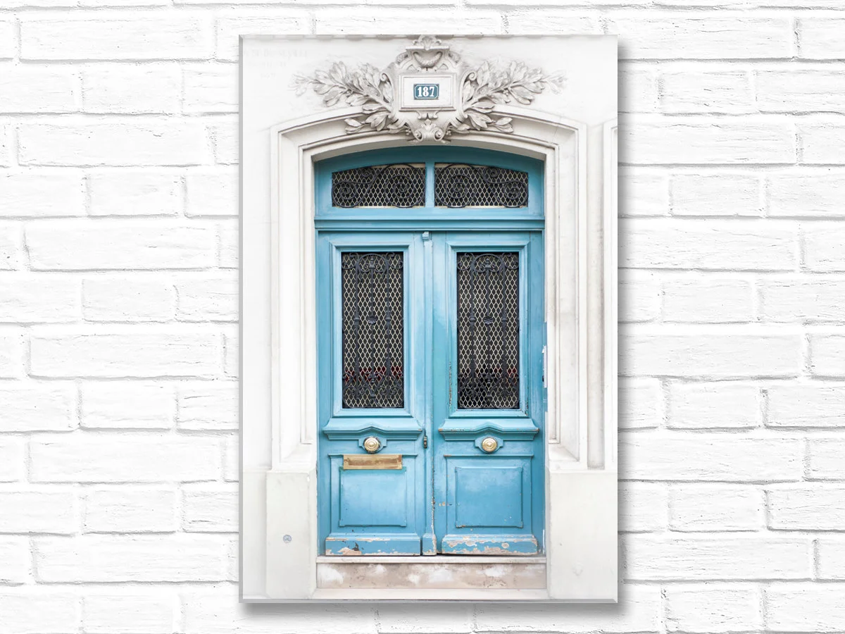 Paris canvas art, Blue Door 187