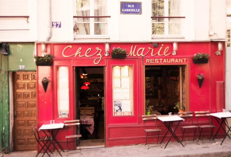 Paris pictures, Chez Marie restaurant in Montmartre, fine art print