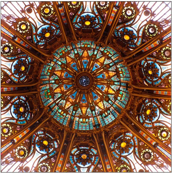 Paris pictures, ornate ceiling at Galeries Lafayette, fine art photography print