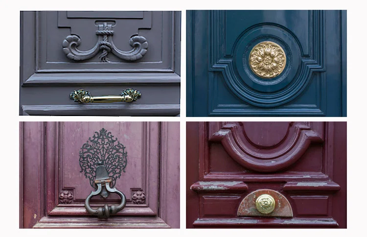 Paris pictures, door details collection of 4 fine art photography prints