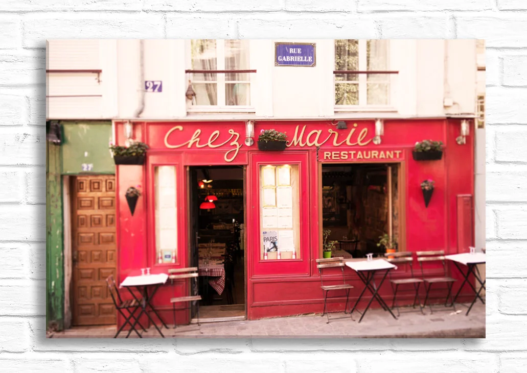 Paris canvas art, Chez Marie in Montmartre, fine art photography print