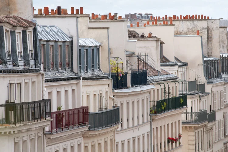 Paris pictures, balconies of Paris buildings