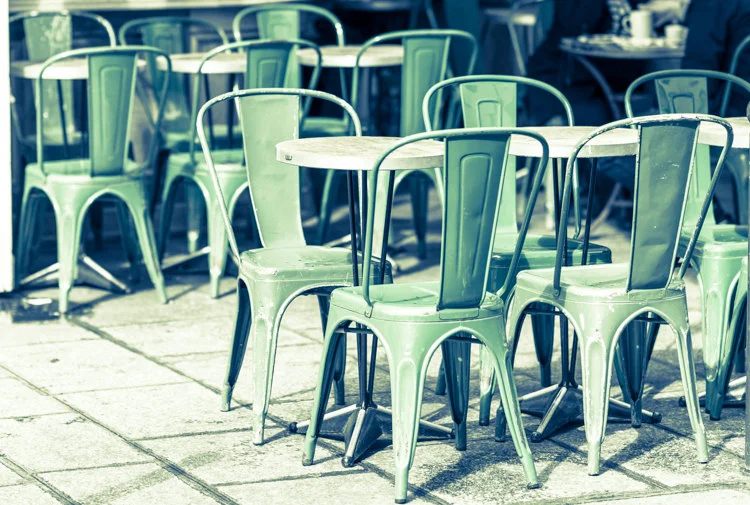 Paris pictures, green cafe chairs fine art photography print