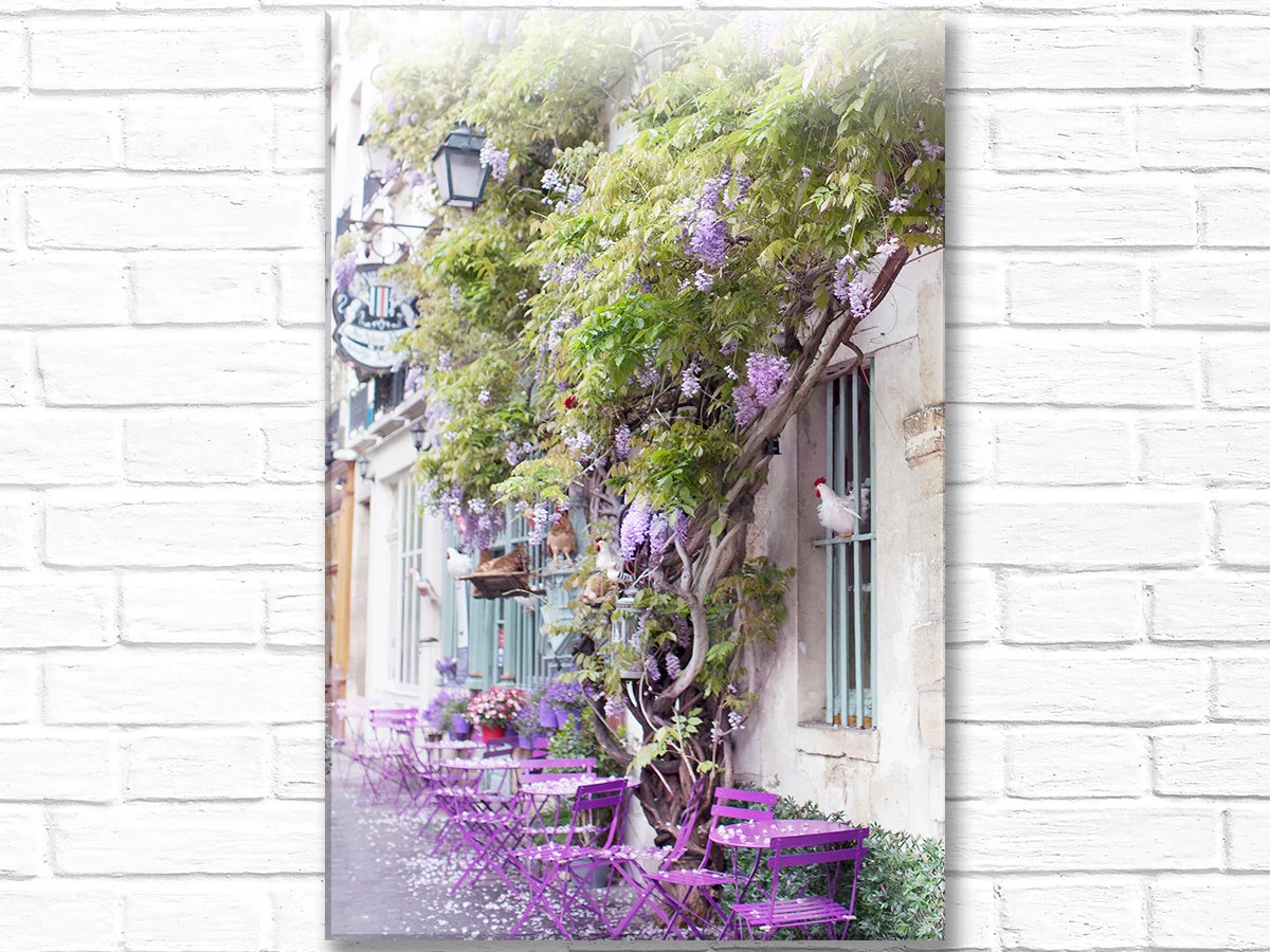 Paris canvas art, Au Vieux Paris restaurant with wisteria