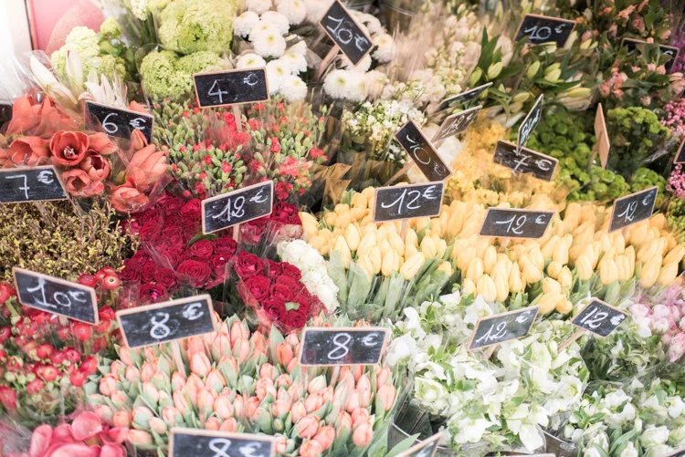 Paris pictures, spring market flowers, fine art photography print