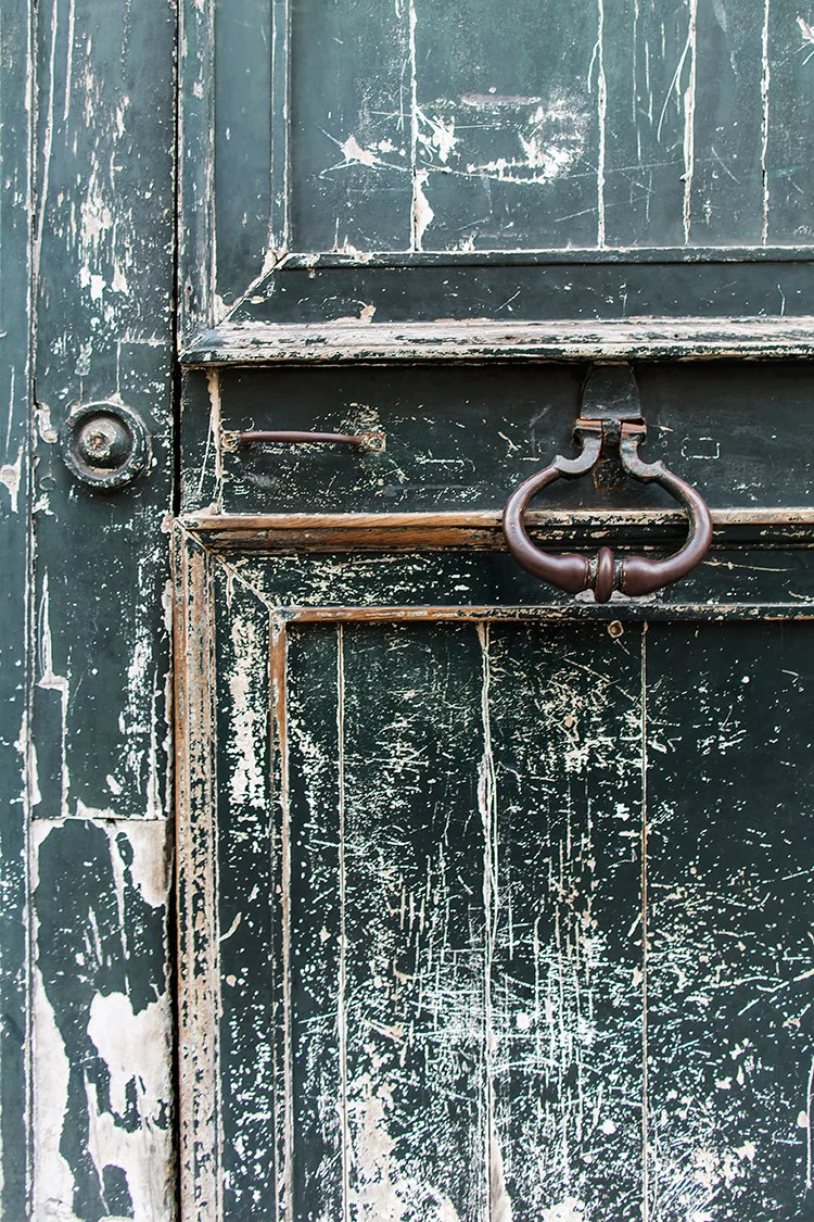 Paris pictures, worn teal door, fine art photography print