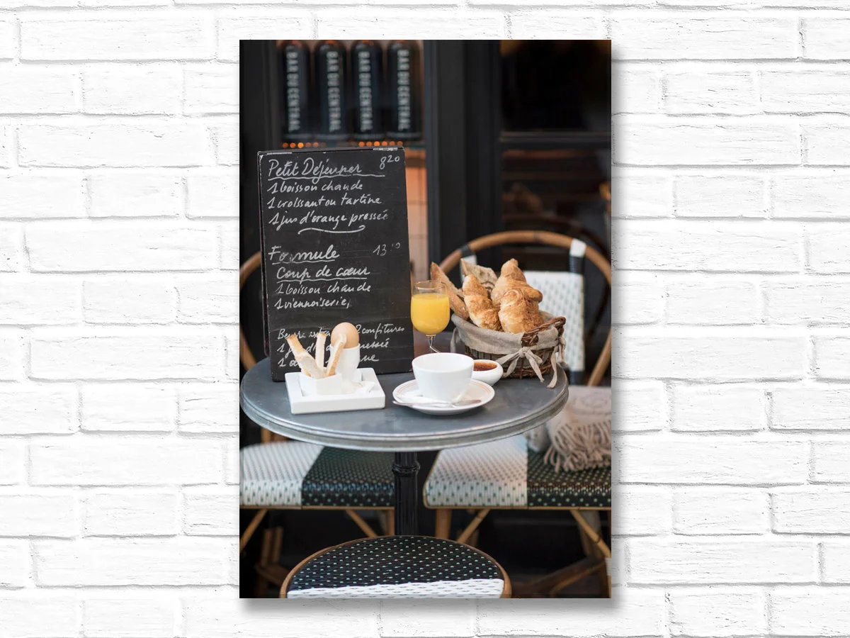 Paris canvas wall art, Petit Dejeuner breakfast