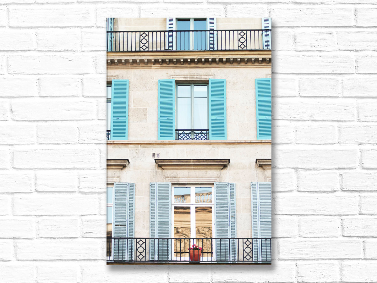 Paris canvas art, Blue Shutters fine art photograph