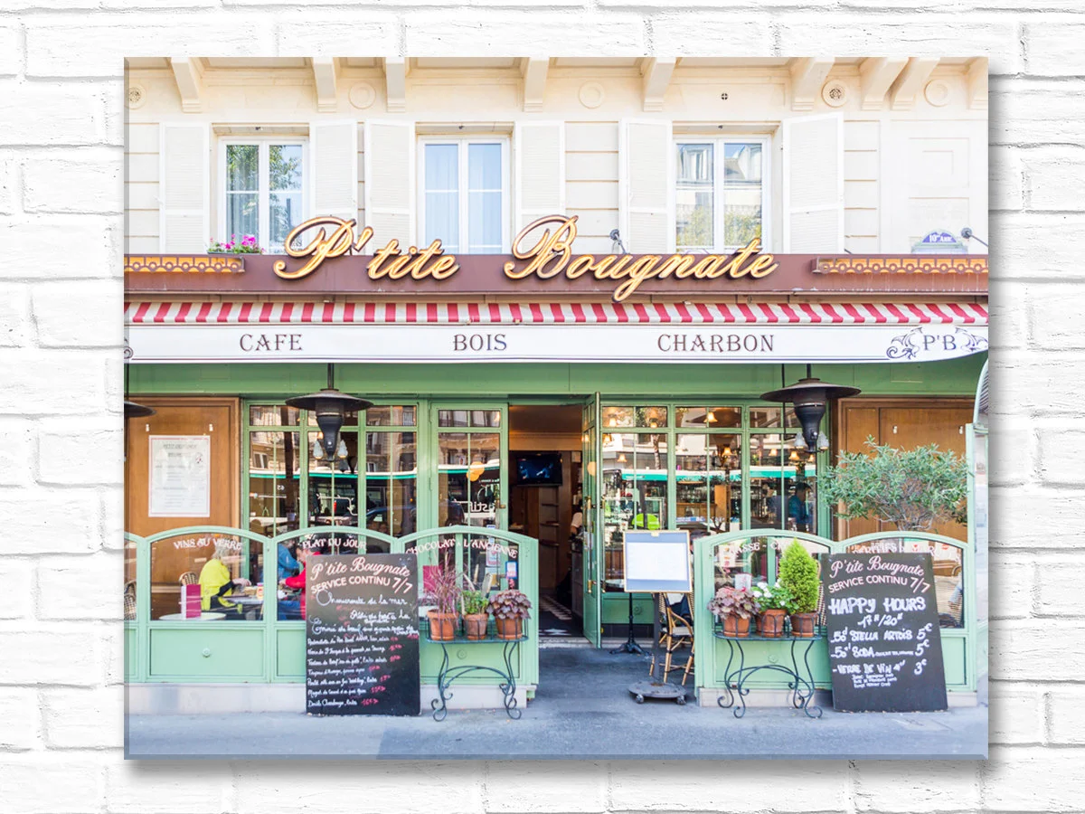 Paris canvas art, Petit Bougnat cafe