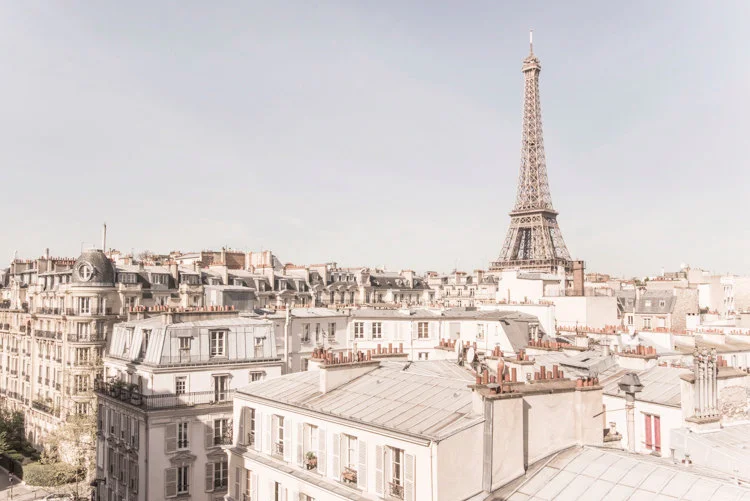 Paris pictures, Eiffel Tower and Paris rooftops, fine art photography print