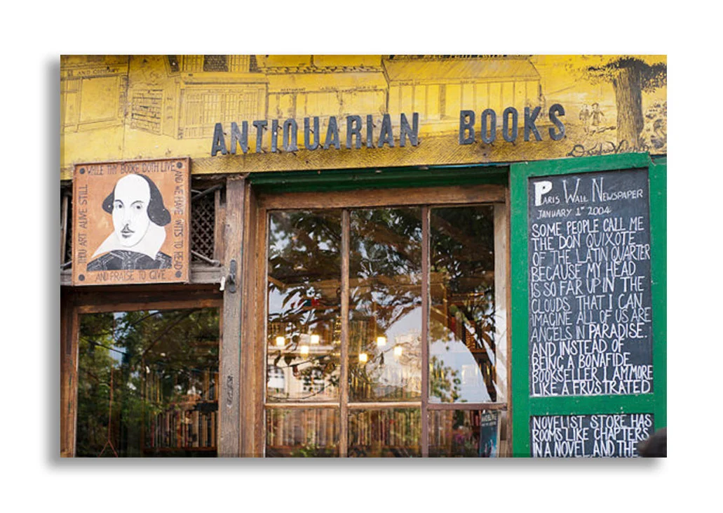 Paris gallery wrapped canvas, Shakespeare and Co antiquarian bookshop