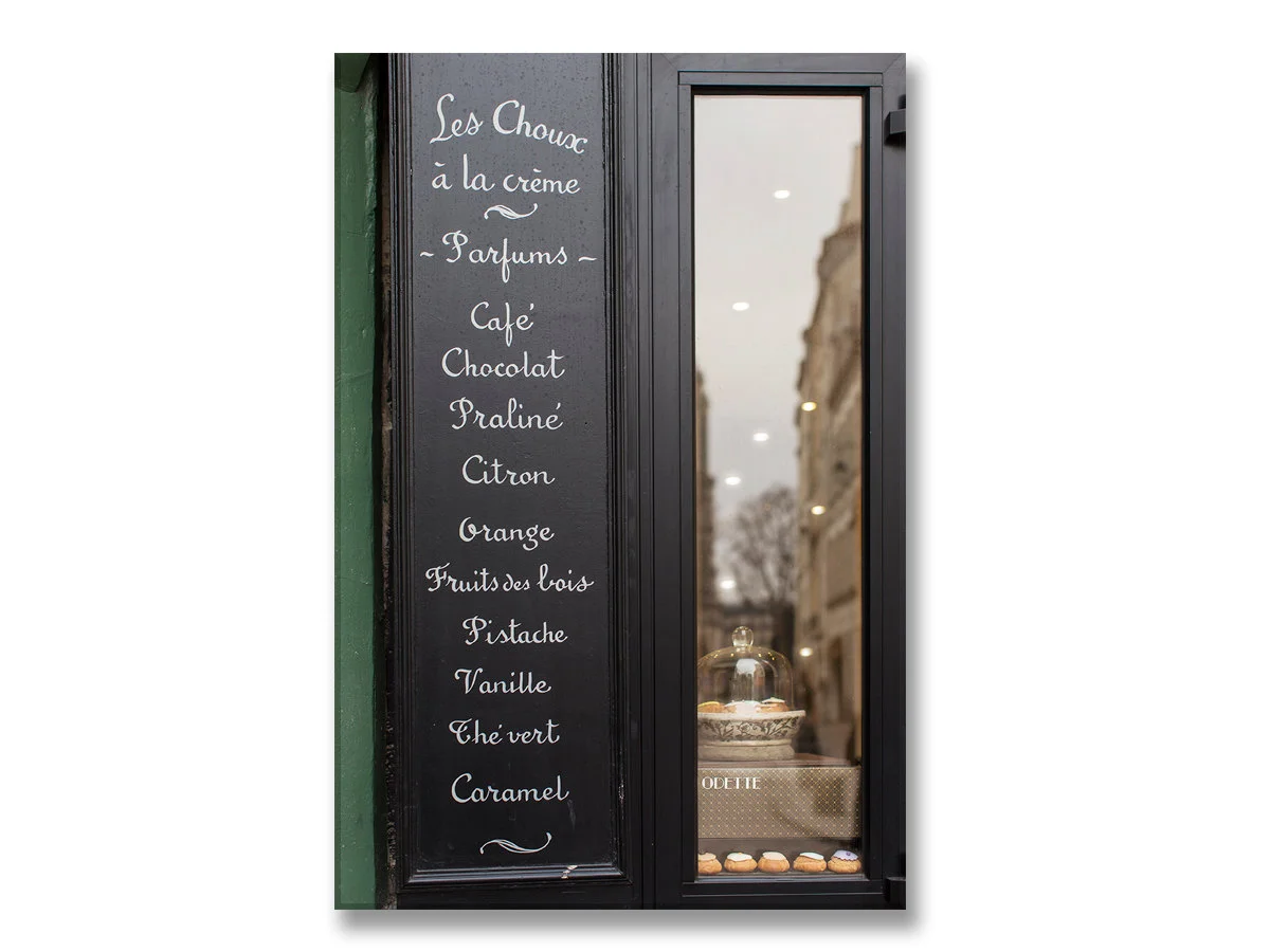 Paris canvas gallery art, Odette chalkboard menu