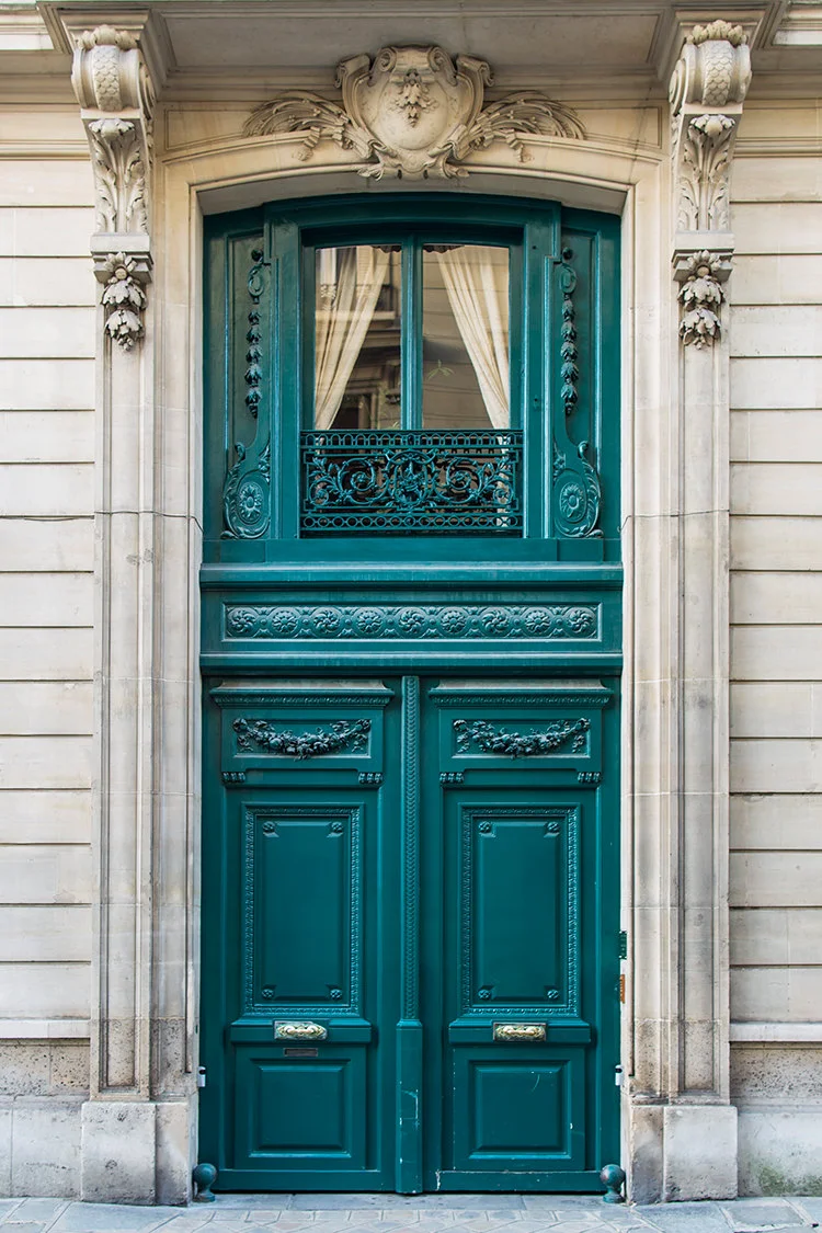 Paris pictures, teal green door, fine art photography print