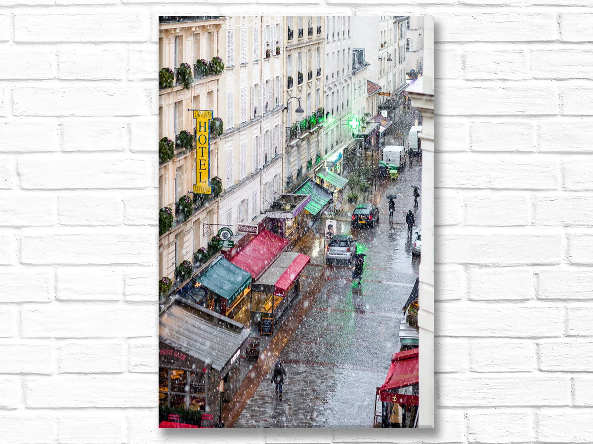 Paris canvas art, snow in Paris