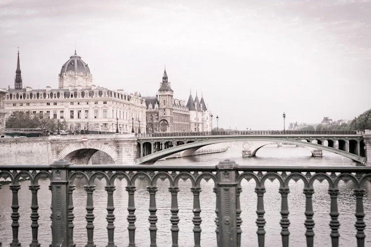 Paris pictures, Seine and bridges, black and white fine art photography print