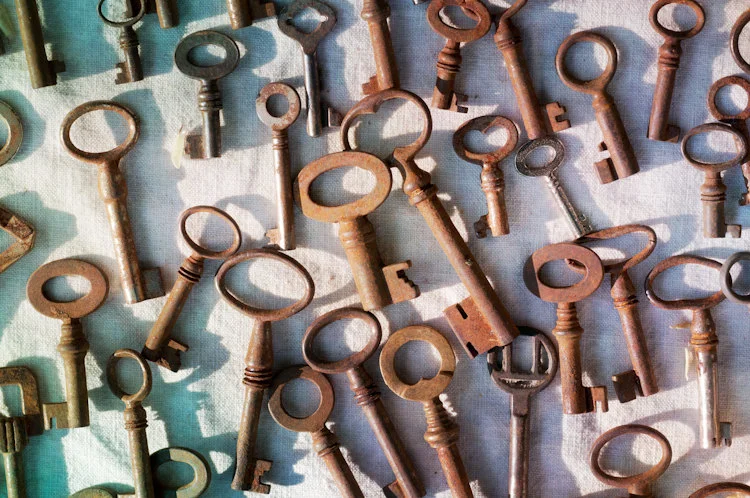 Paris pictures, vintage keys, fine art photography print