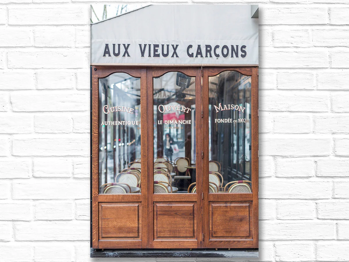 Paris canvas art, Aux Vieux Garçons cafe