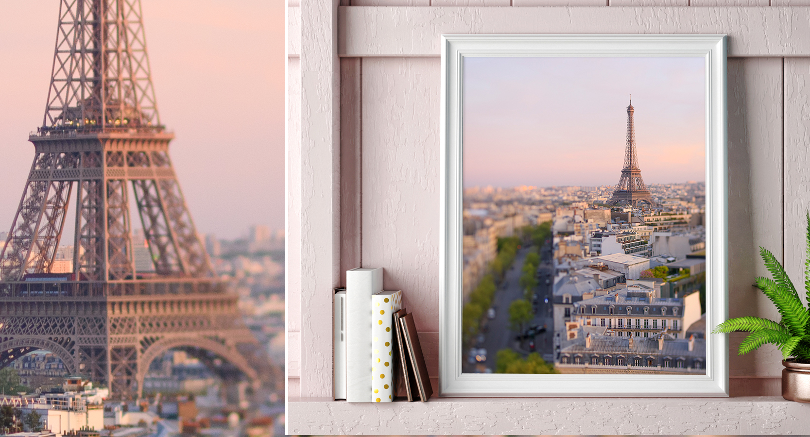 Paris France Eiffel Tower Sunset Wall Decor