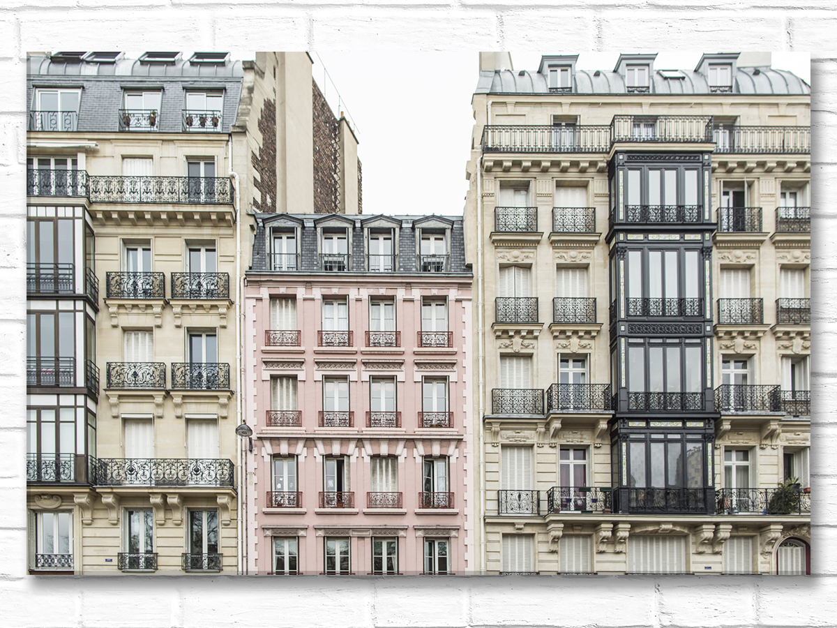 Paris France Home Decor Canvas Wall Art, The Pink Apartments