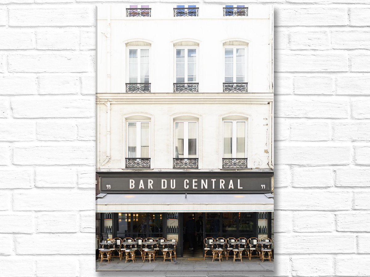 Paris France Home Decor Canvas Wall Art, Bar du Central