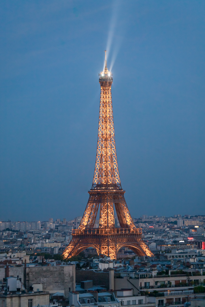 Eiffel Tower at Twilight from the Arc de Triumph