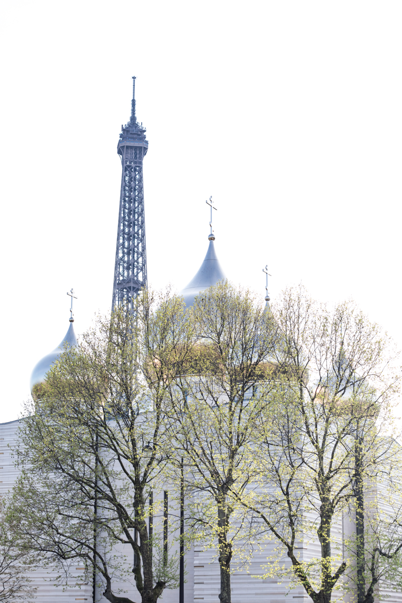 Eiffel Tower and Cathedrale de la Sainte Trinité