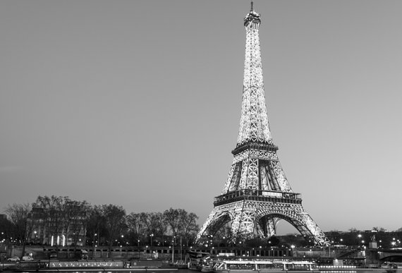 Copy of Copy of The Eiffel Tower at Night, Black and White
