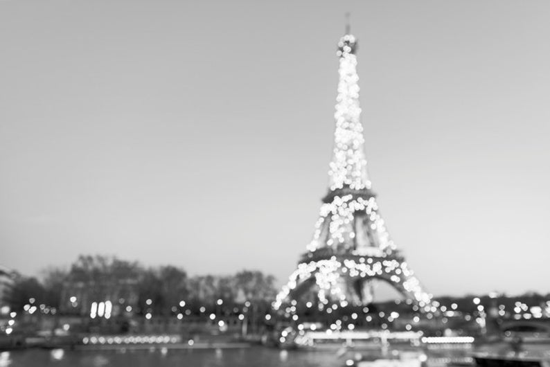 Copy of Copy of The Eiffel Tower at Night, black and white