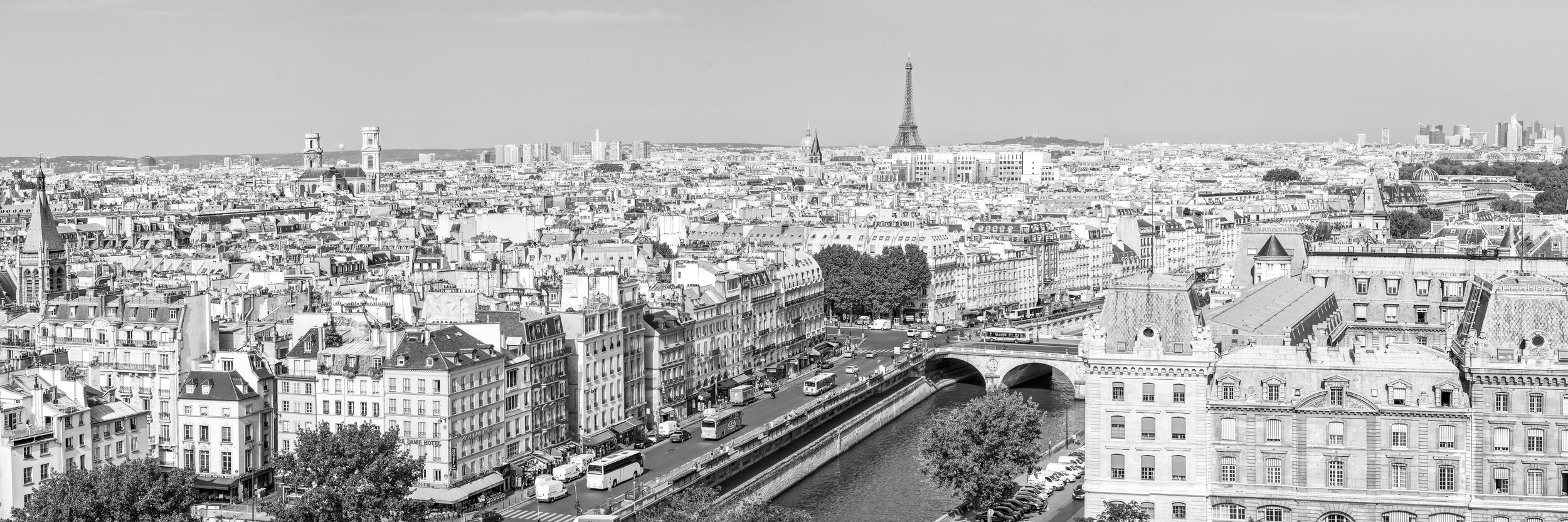 Paris from Notre Dame Panorama, BnW