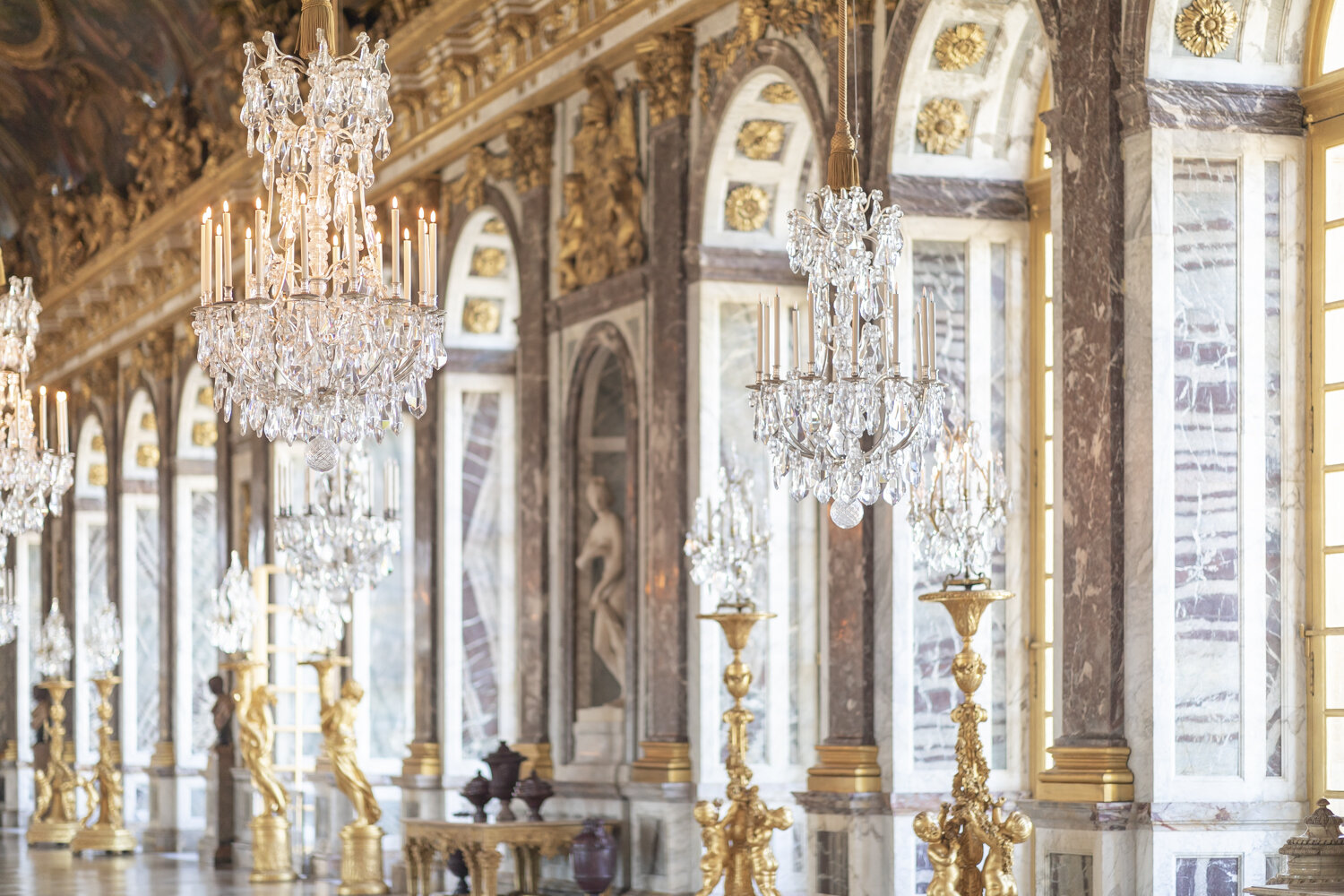 Hall of Mirrors Windows and Chandeliers, Versailles