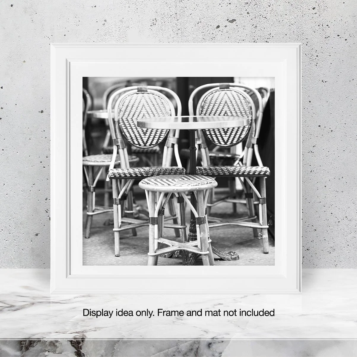 CafeTableandChairs5x5BnWFramed.jpg