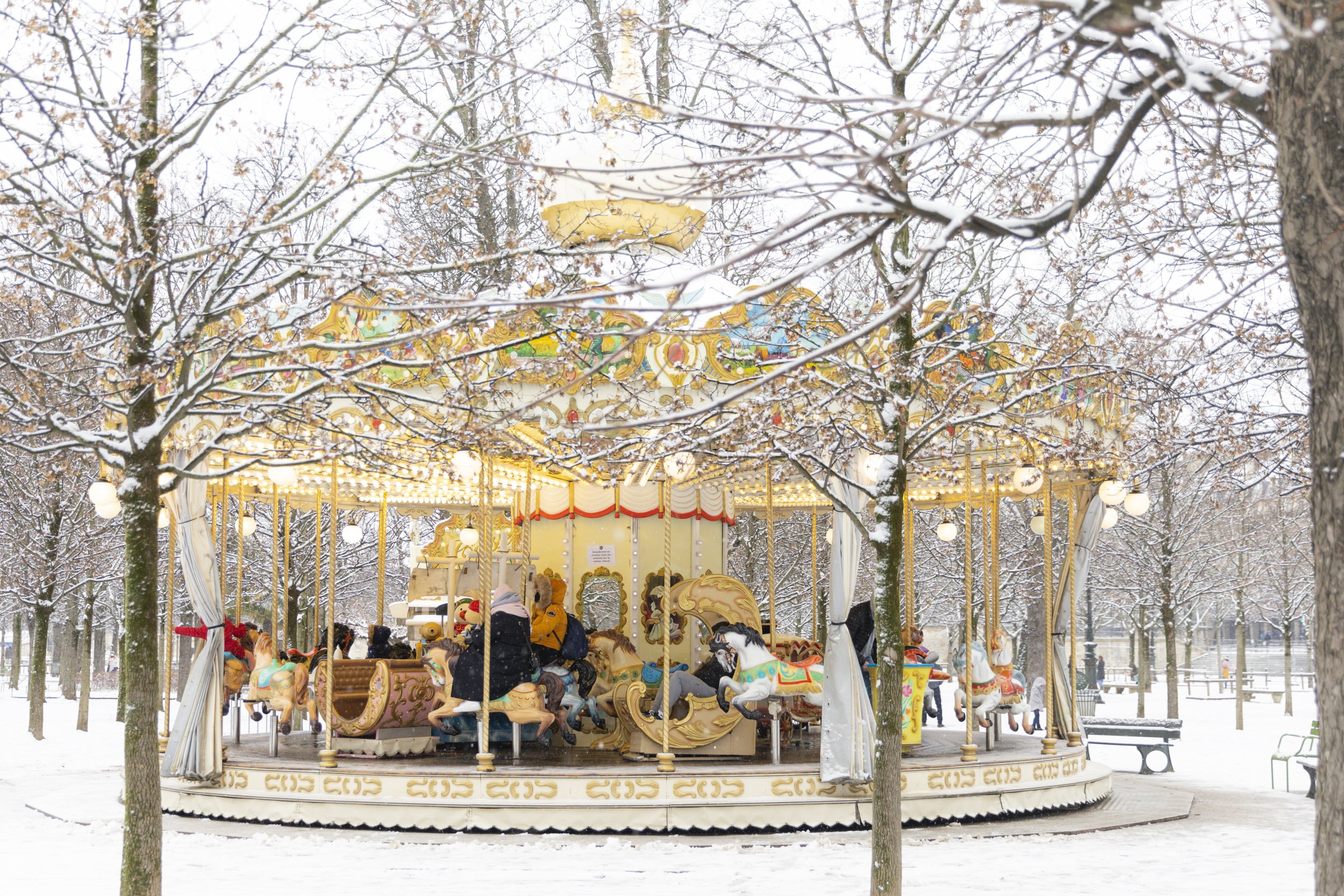 Tuileries Carousel in the Snow