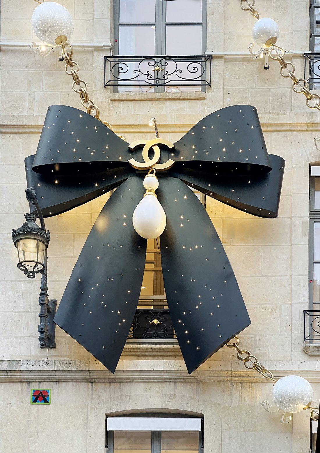 Paris, France - December 29, 2022: Christmas windows Louis Vuitton