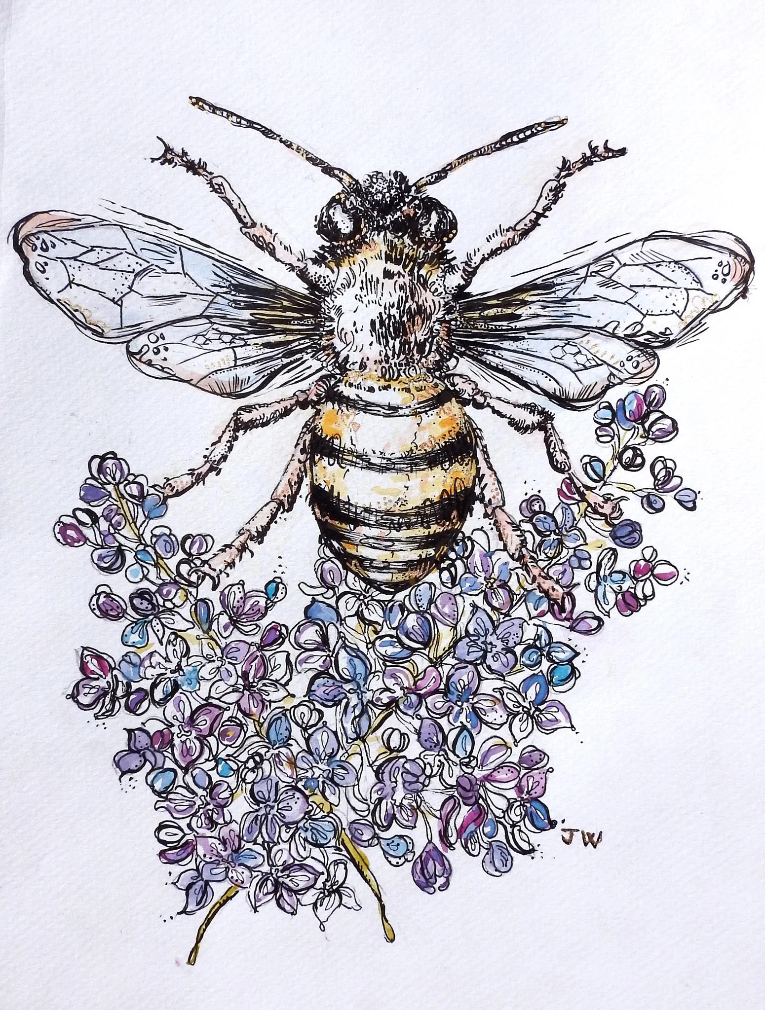 Bee with Lilacs