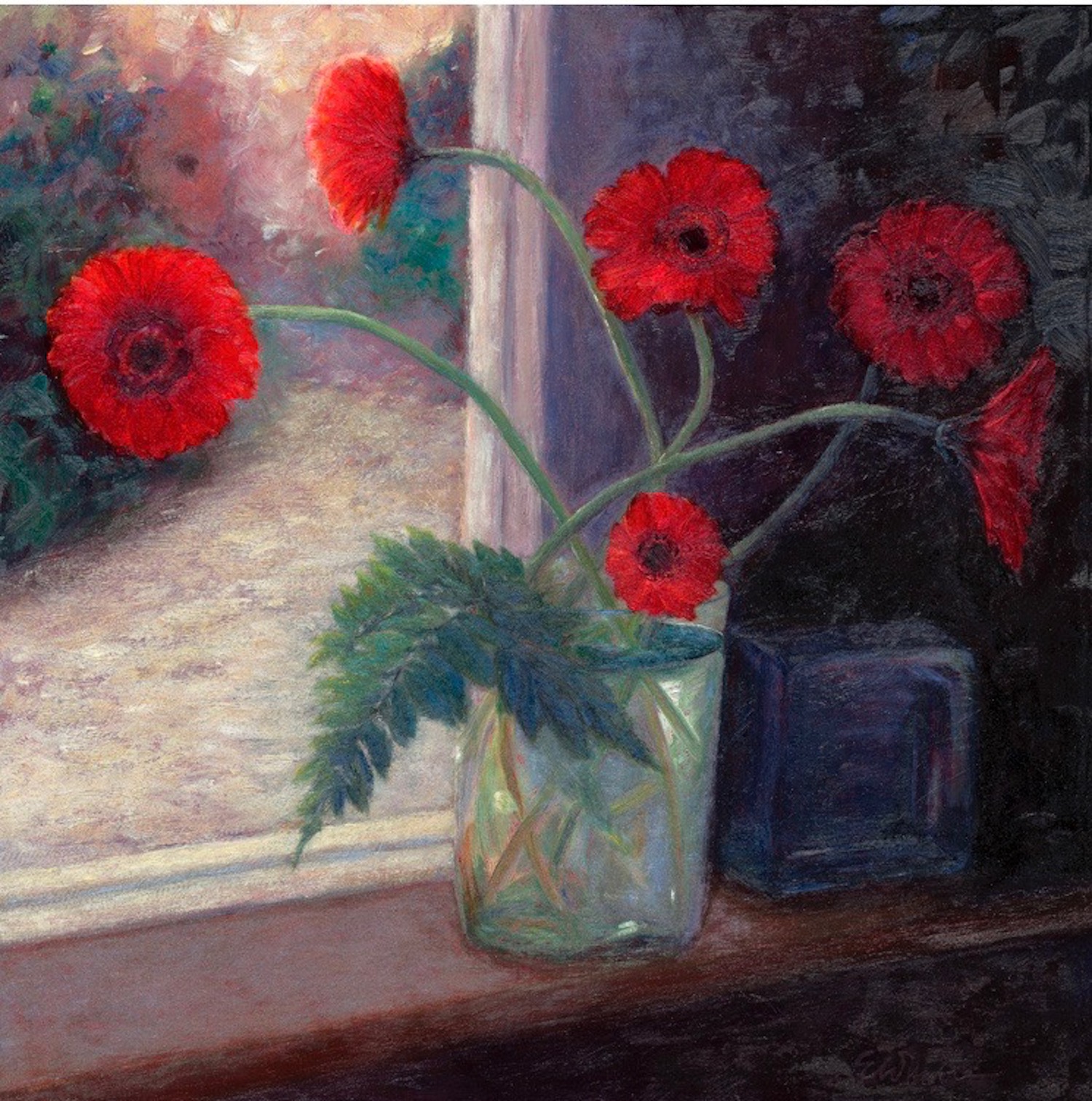 Red Gerberas in Winter