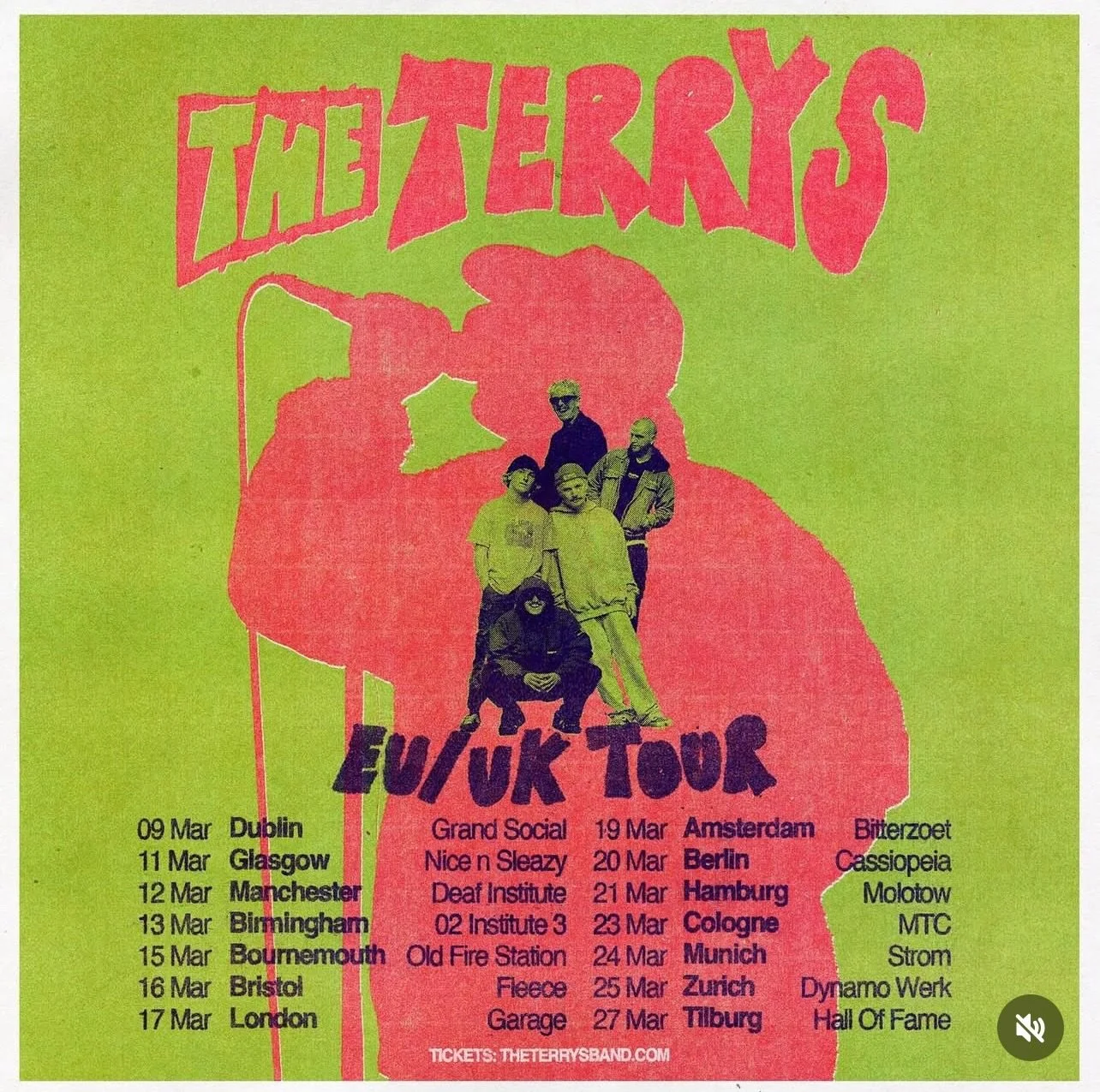 @theterrysband &bull; Bournemouth &bull; @theoldfirestation March 15th &bull; Artist Pre-Sale now LIVE - link in BIO 🔥 presented by Ydna Live. 

The Terrys are an Australian indie rock band from Gerringong. Happy days and happy vibes &bull; it&rsquo