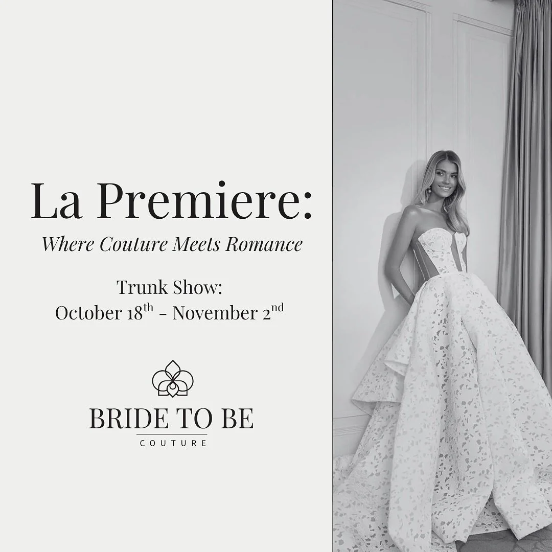 The La Premi&egrave;re Trunk Show is almost here! From October 18&ndash;November 2, fall in love with couture gowns that celebrate modern romance and timeless beauty. Each piece is made to inspire and made to be yours. 🤍
Book now by calling at (916)