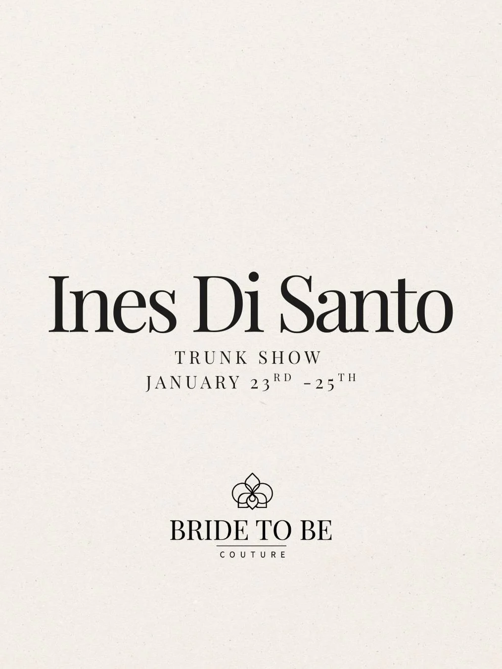 We&rsquo;re welcoming @inesdisanto to Bride To Be Couture for a limited-time trunk show, offering Sacramento brides rare access to her couture bridal designs. Known for sculpted silhouettes and refined craftsmanship, these gowns are available for thi