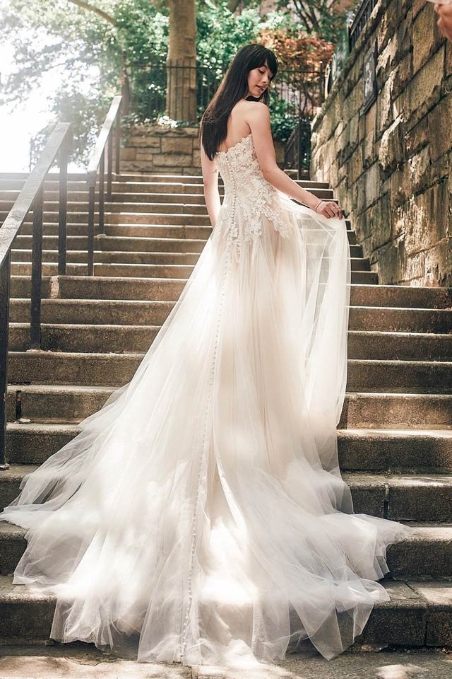 Beaded Dropped Waist Boho Plus Size Wedding Dress