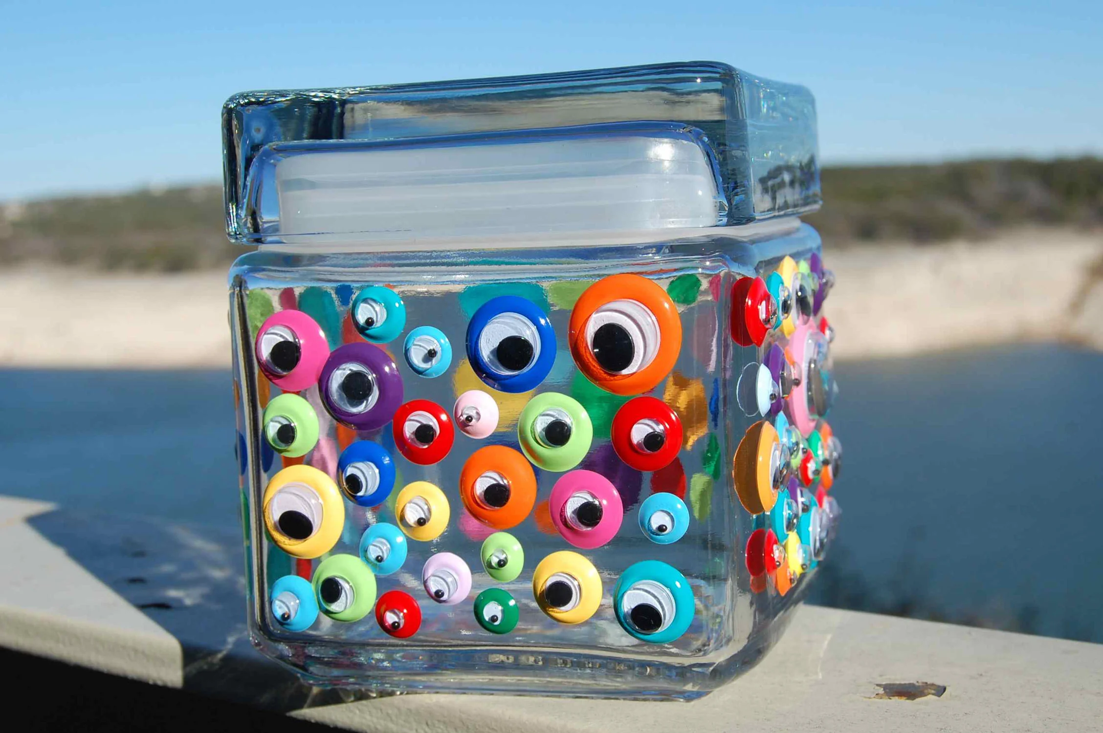 Googly Eye Glass Container