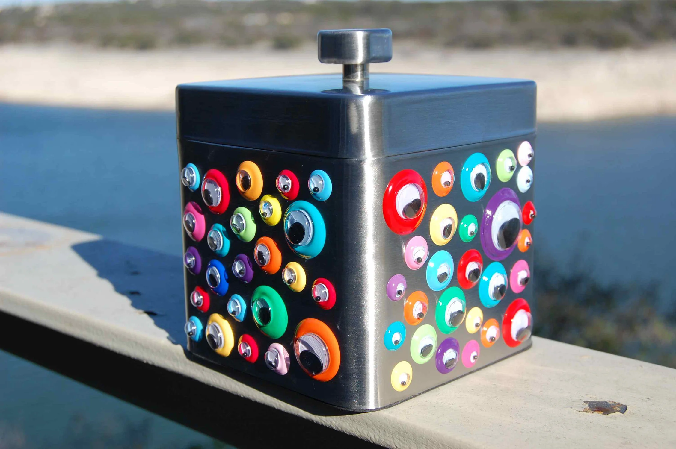 Googly Eye Metal Container