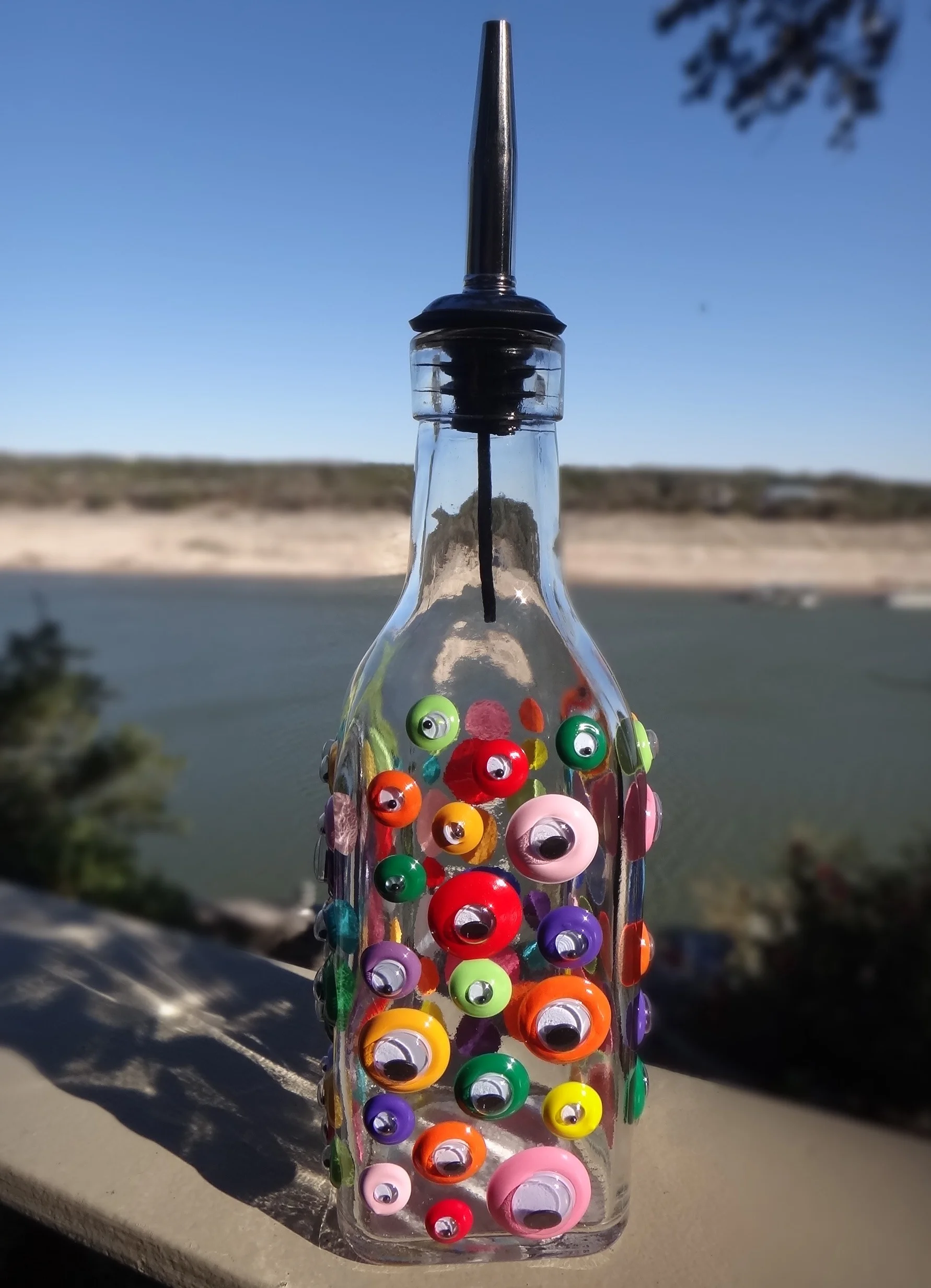 Googly Eye Glass Oil or Vinegar Dispenser