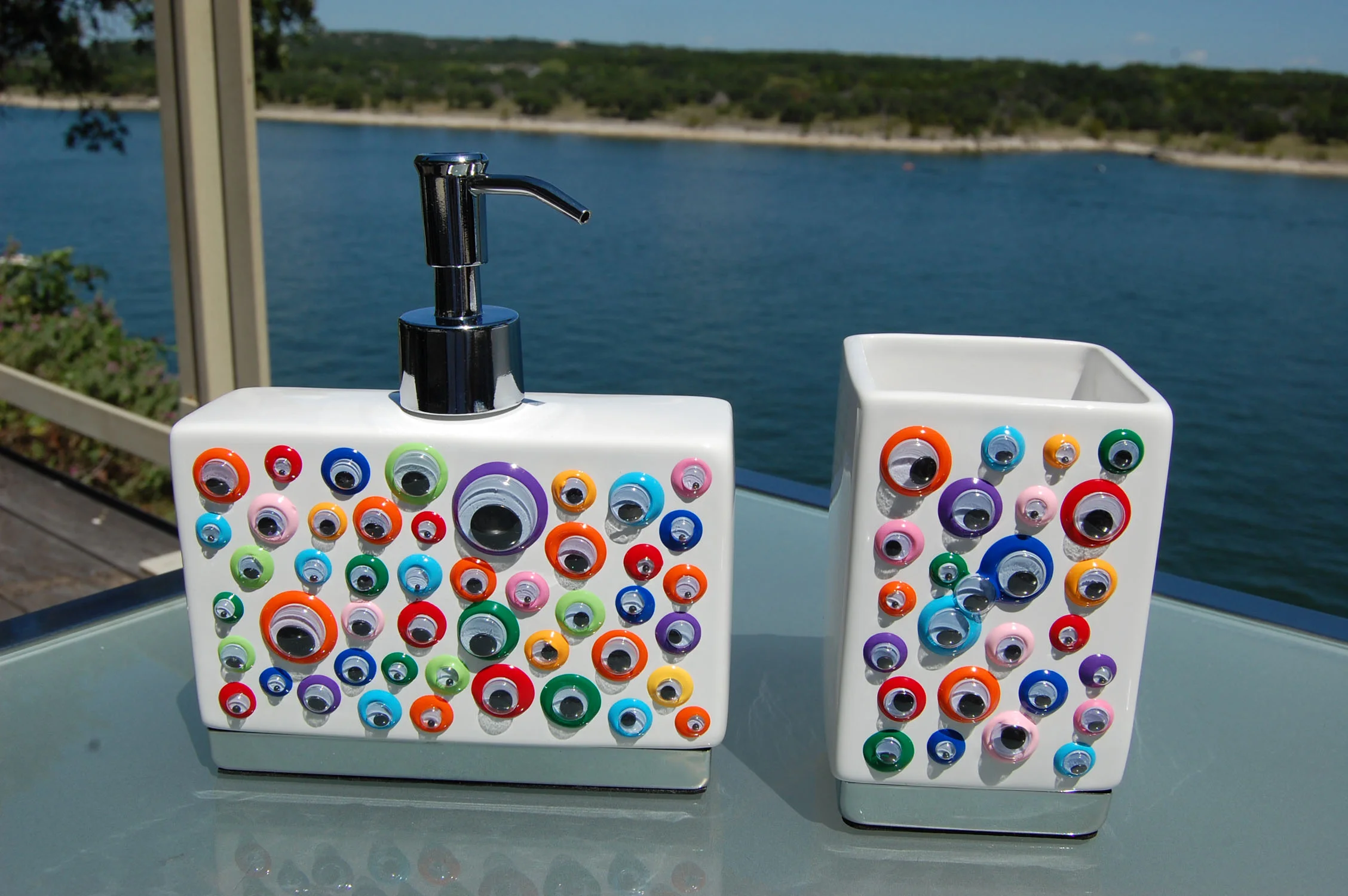 Googly Eye White Soap Dispenser