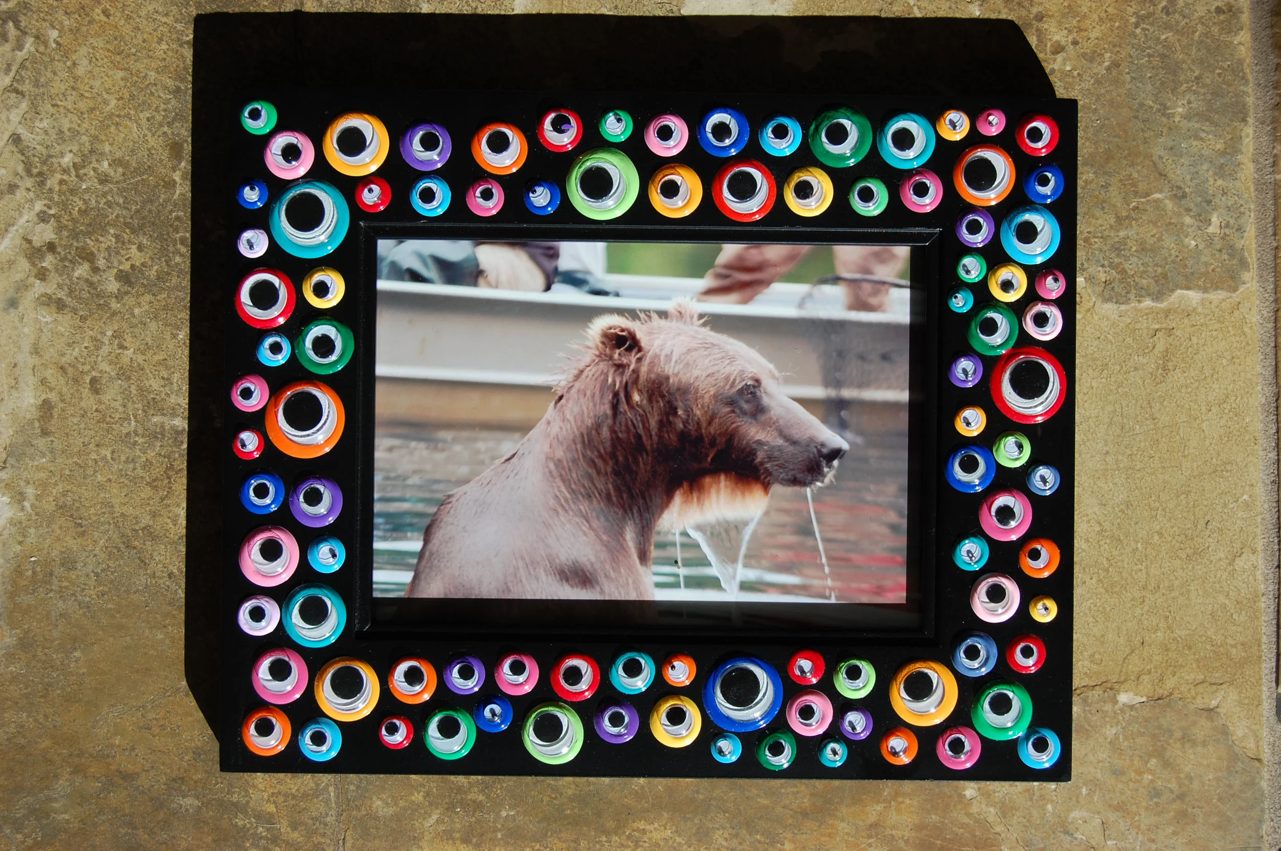 Googly Eye 5x7" Photo Frame - Black with Multi Colors