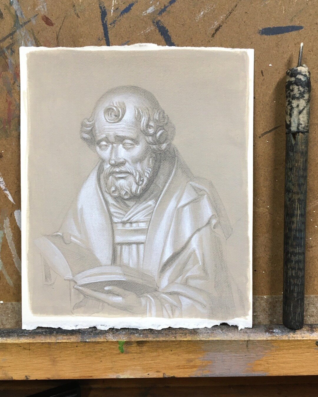 St Peter from Tilman Riemenschneider's &quot;Dormition of the Virgin&quot;

silverpoint with egg tempera

DM if interested 
&mdash;&mdash;&mdash;&mdash;&mdash;&mdash;&mdash;&mdash;&mdash;&mdash;
original art and prints available on the studio website