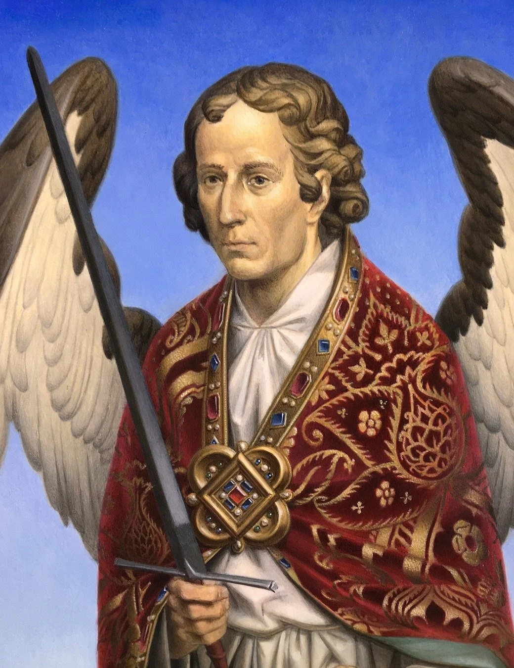 A new print is available in the printshop, St Michael the Archangel. Ora pro nobis. 

+pax
&mdash;&mdash;&mdash;&mdash;&mdash;&mdash;&mdash;&mdash;&mdash;&mdash;
original art and prints available on the studio website
&mdash;&mdash;&mdash;&mdash;&mda