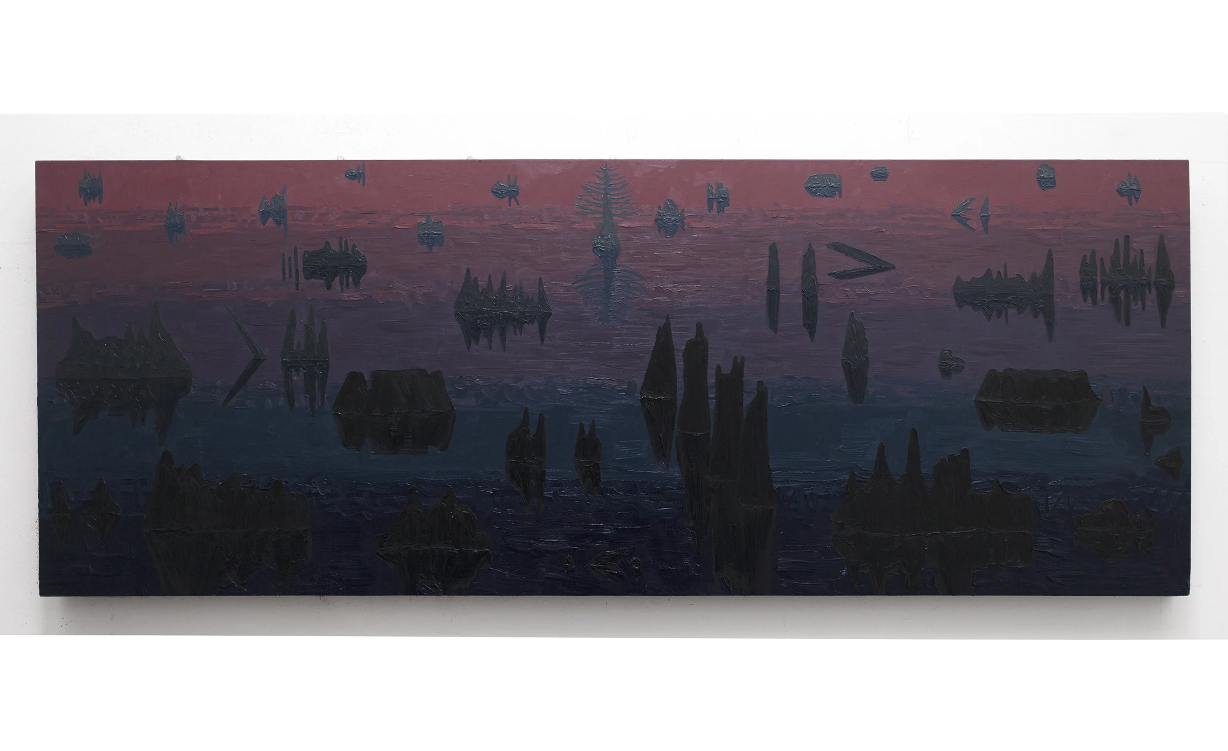 Early Morning Swampscape, 2015, oil on panel, 48" x 24"