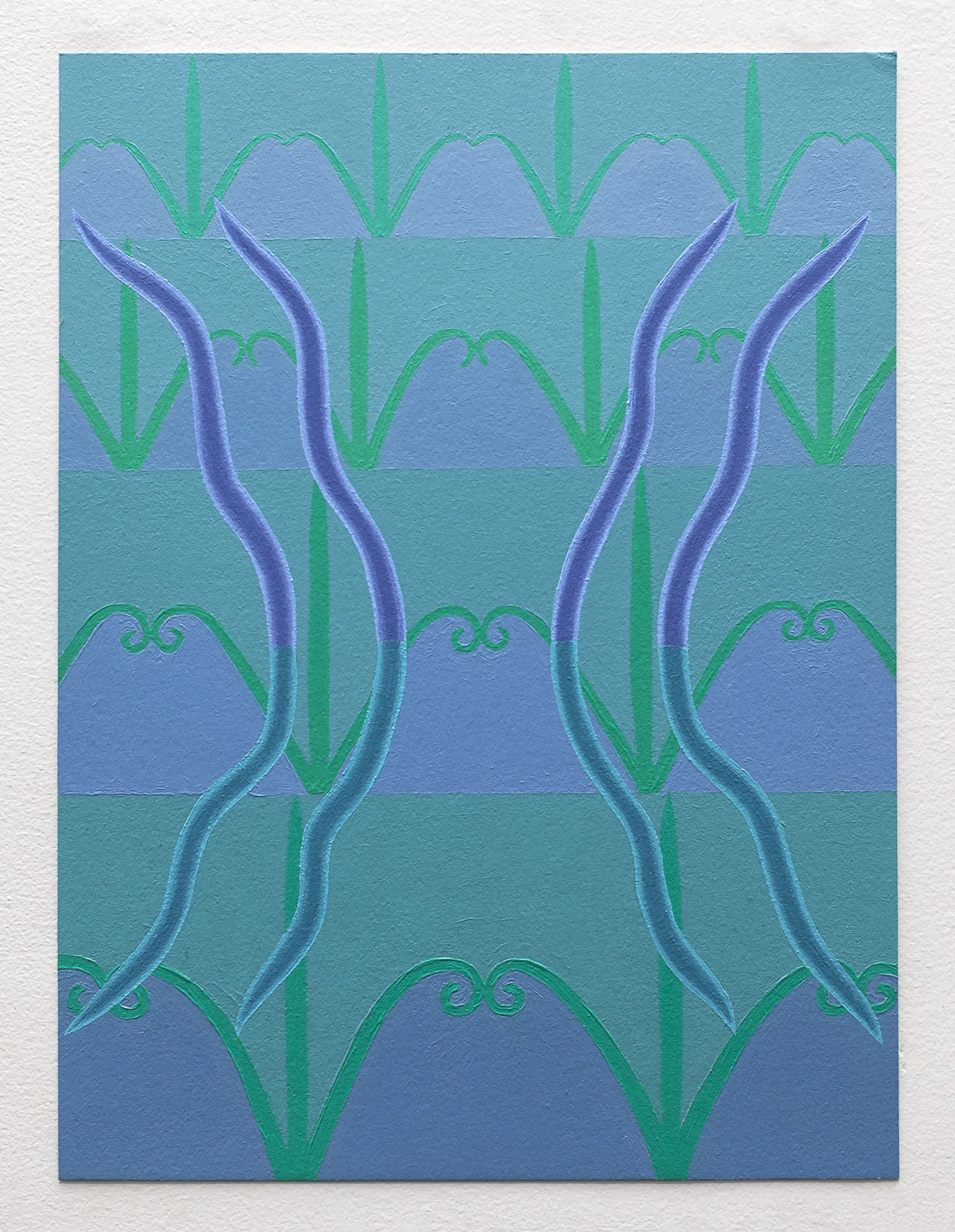 Synchronized Mirror I, Study 2 2018 oil on paper 12" x 9"