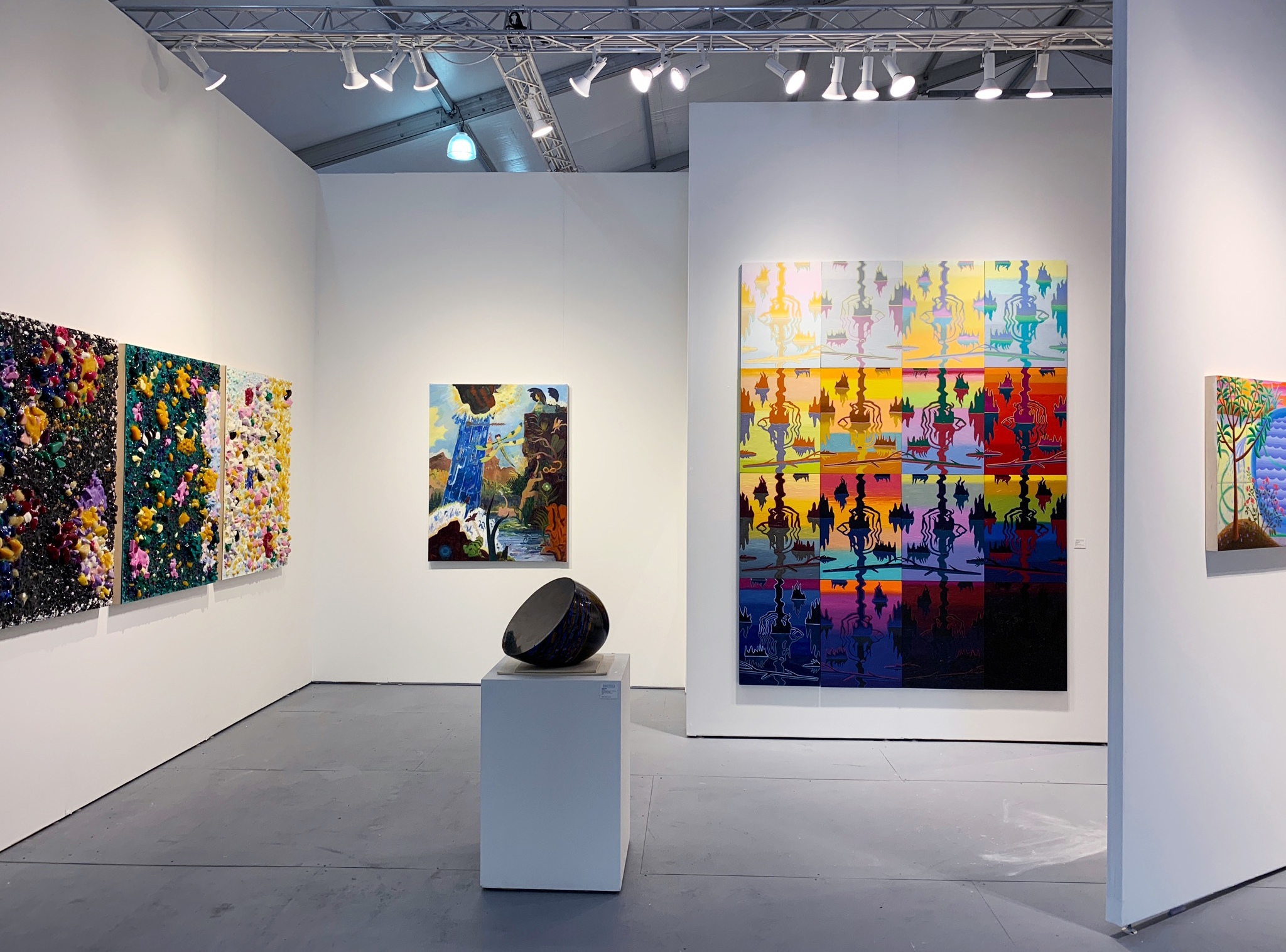  Swamp Shimmer 16-panel booth installation at Pulse: Miami Beach, 2018  oil on panel, 96” x 72” 