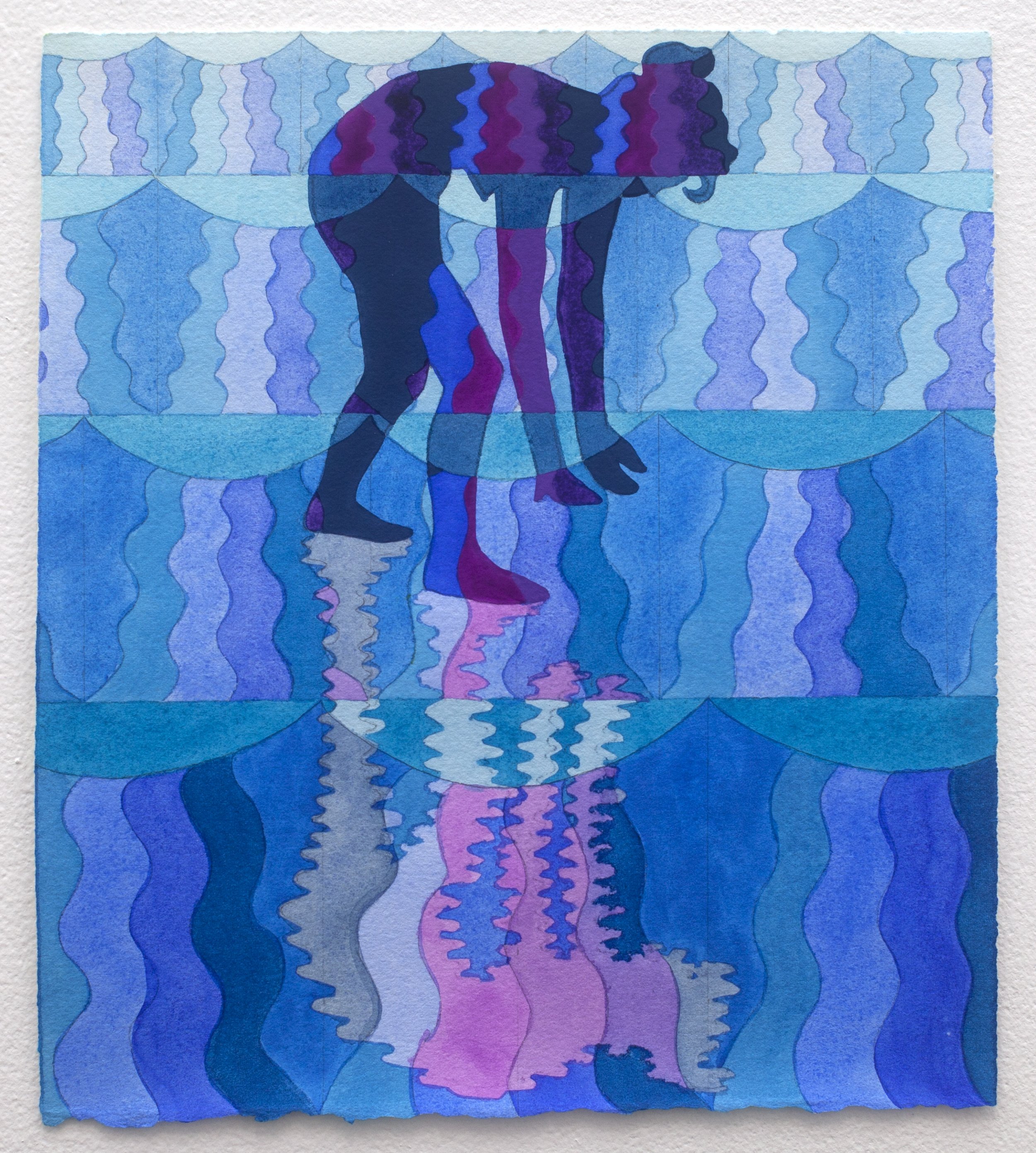  Figure Ground 4  2020-22  watercolor and gouache on paper 13” x 12” 